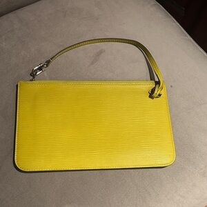 LV Yellow Leather Women's pochette pouch